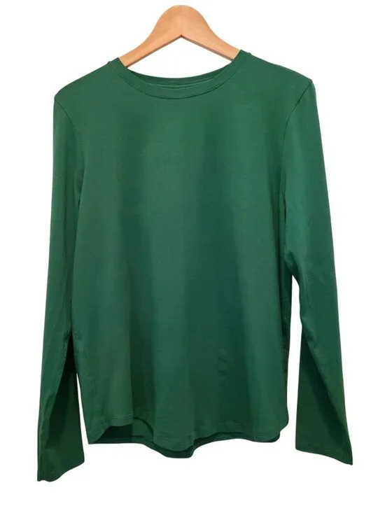 Lululemon Love Everglade Green Long Sleeve Athleisure Shirt Sz 12 - Picture 1 of 7